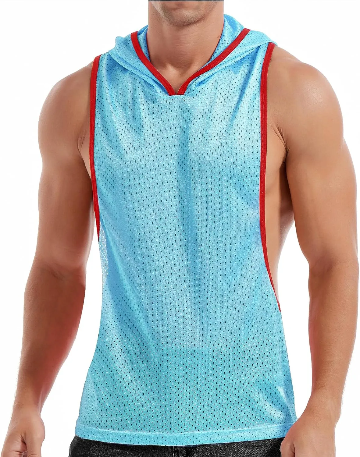 Men's Workout Hooded Tank Tops Bodybuilding Muscle Cut Off T Shirt Sleeveless Gym Hoodies