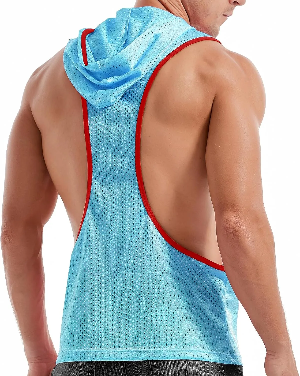 Men's Workout Hooded Tank Tops Bodybuilding Muscle Cut Off T Shirt Sleeveless Gym Hoodies