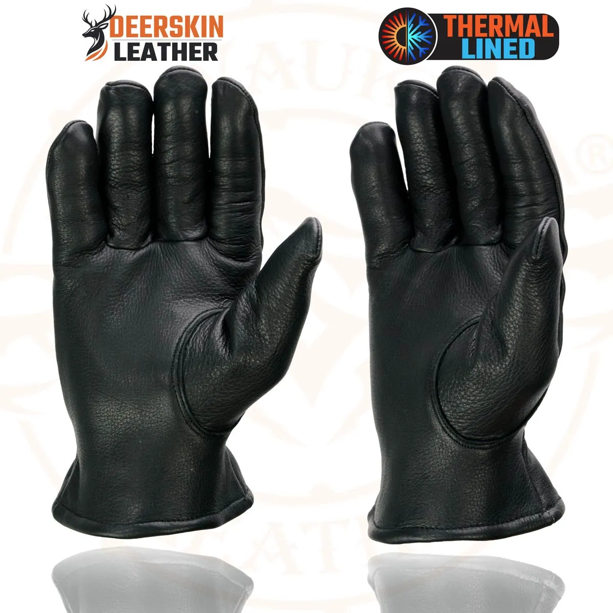 Milwaukee Leather SH858 Men's Thermal Lined USA Deerskin Black Leather