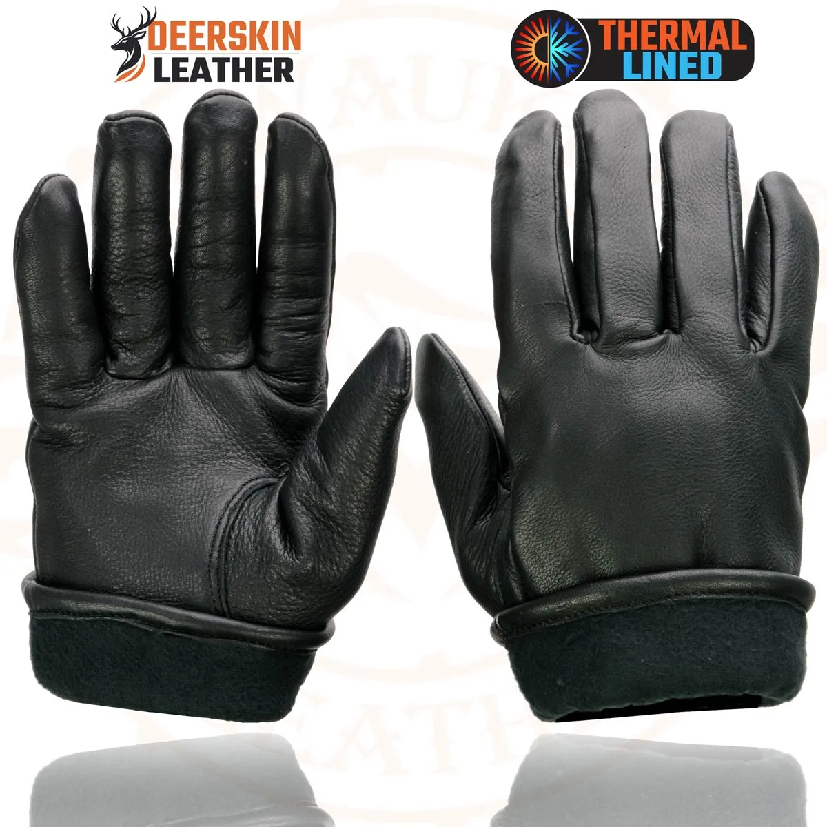 Milwaukee Leather SH858 Men's Thermal Lined USA Deerskin Black Leather