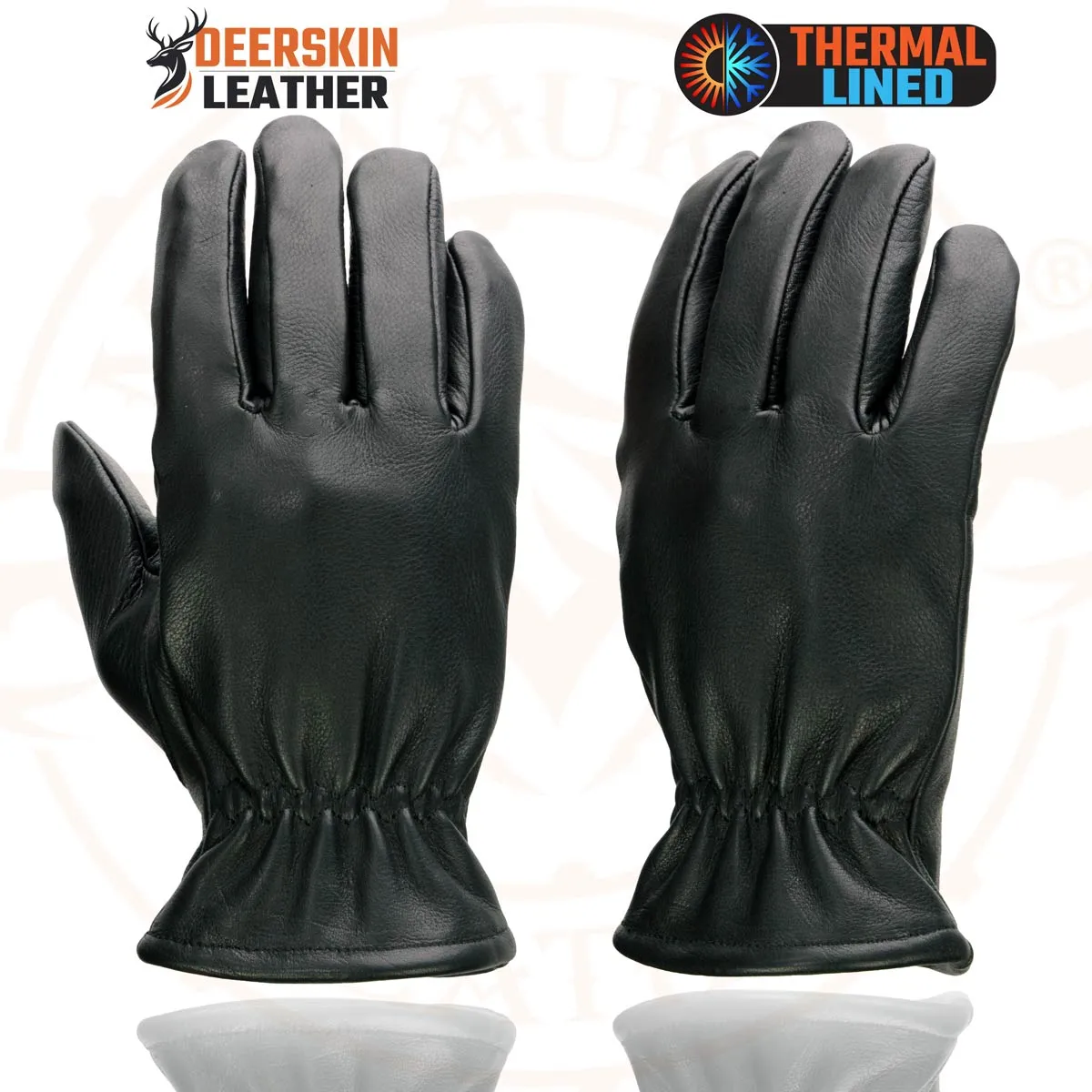 Milwaukee Leather SH858 Men's Thermal Lined USA Deerskin Black Leather