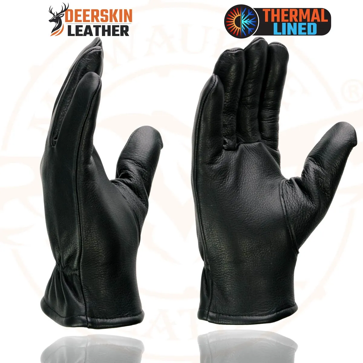 Milwaukee Leather SH858 Men's Thermal Lined USA Deerskin Black Leather
