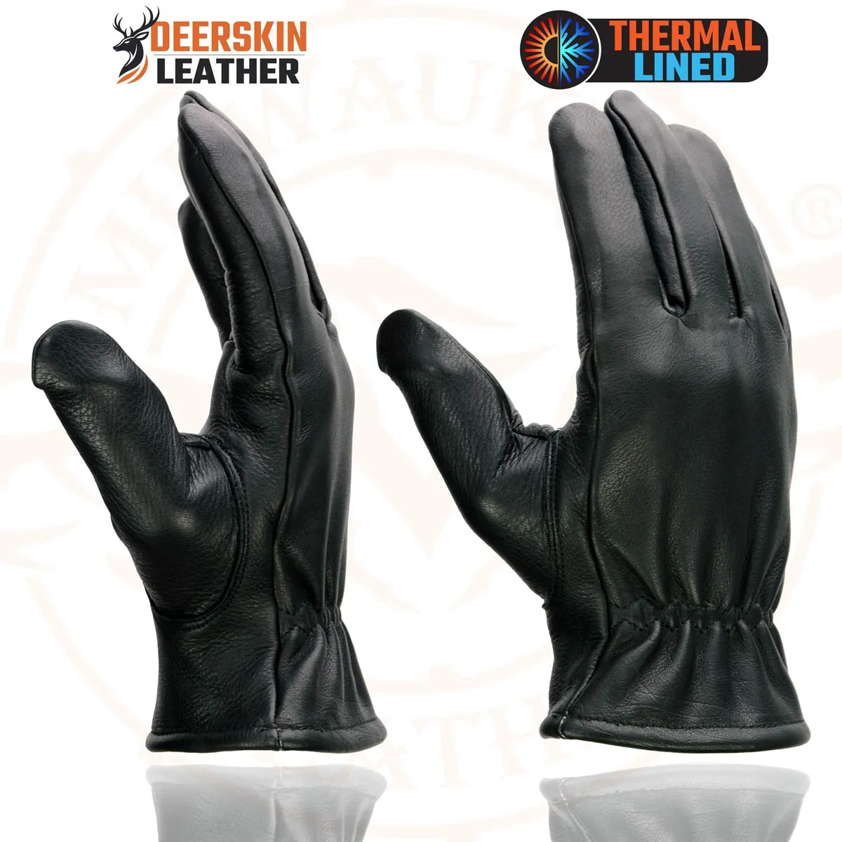 Milwaukee Leather SH858 Men's Thermal Lined USA Deerskin Black Leather