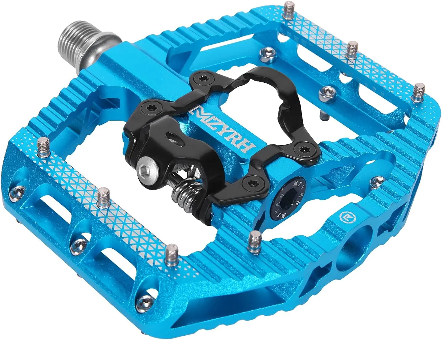 MTB Mountain Bike Pedals 3 Bearing Flat Platform Compatible with SPD,Dual Function Sealed Clipless Aluminum 9/16" Pedals with Cleats for Road