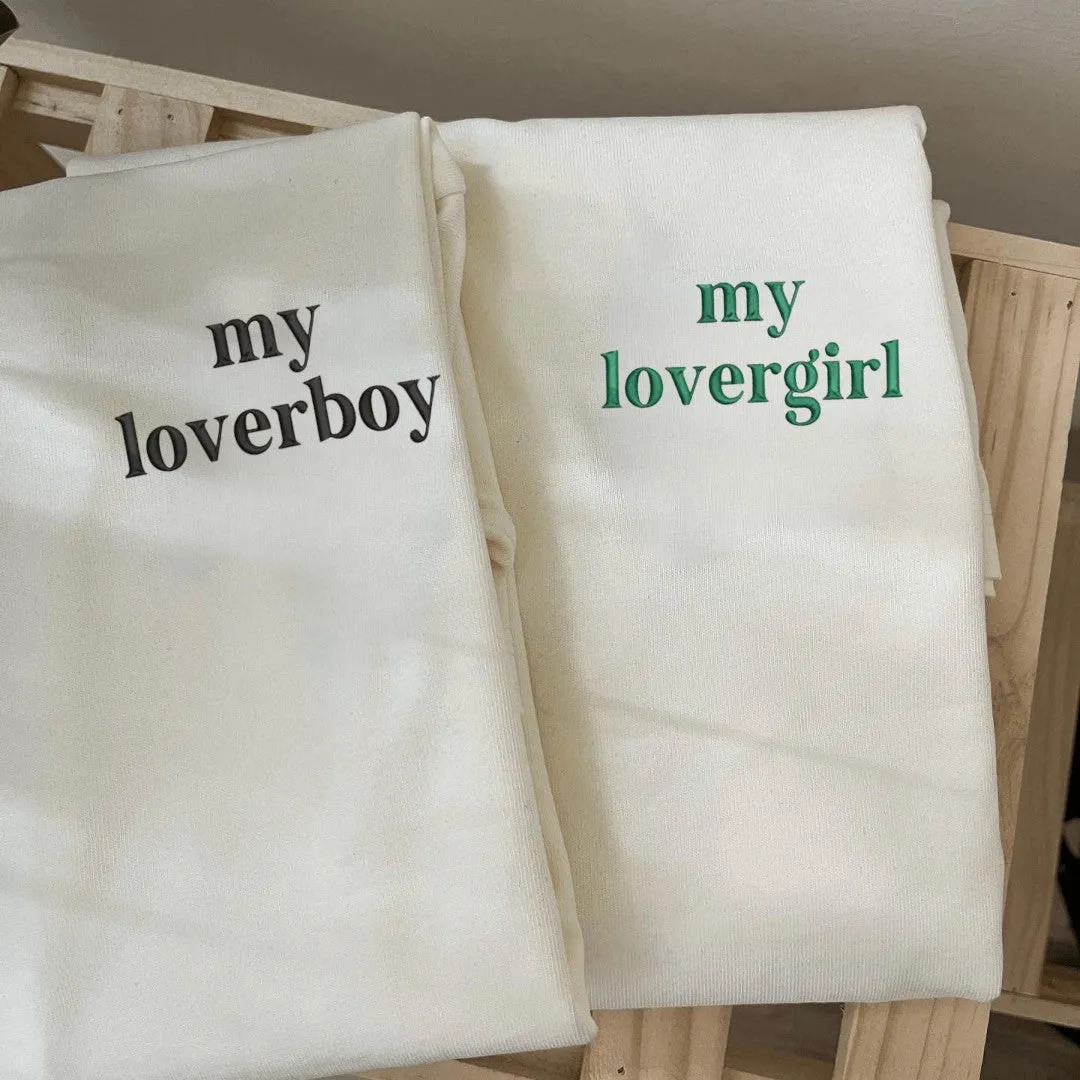My Lovergirl & My Loverboy Matching Couple Hoodies - Custom Embroidered Sweatshirts For Couples