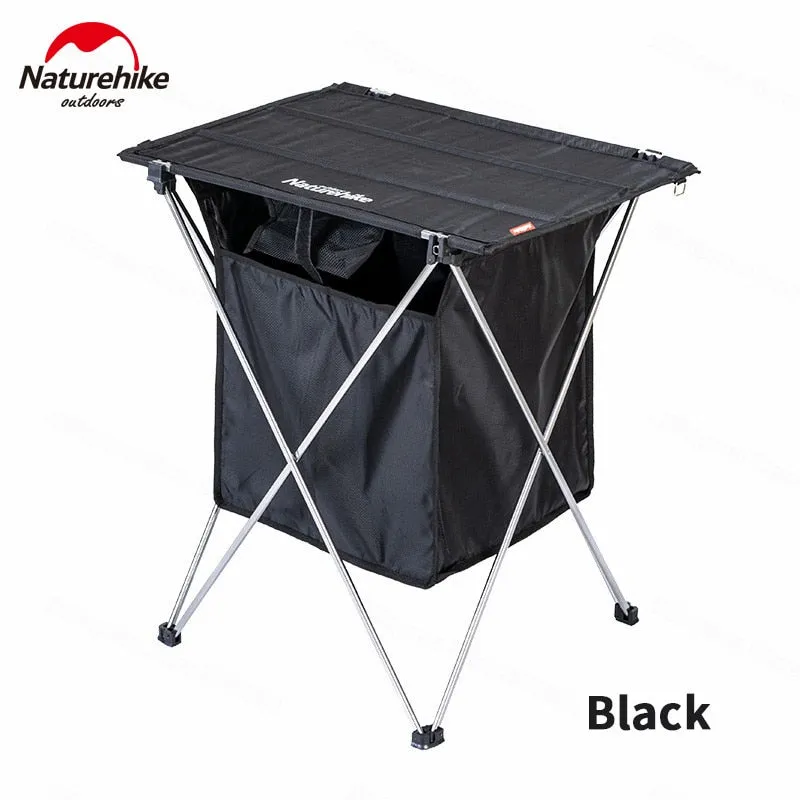 Naturehike Camping Foldable Table With Storage Box 1.2kg Stitchable Desktop 2-in-1 Table 40L Box Portable Aluminum Alloy Support