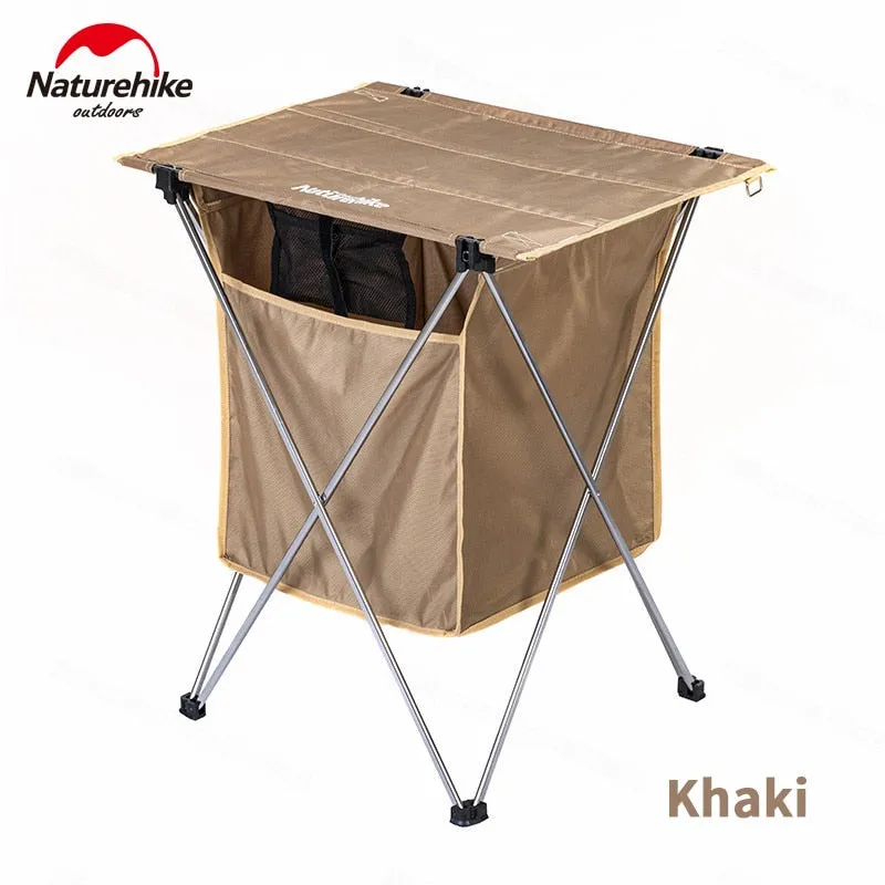 Naturehike Camping Foldable Table With Storage Box 1.2kg Stitchable Desktop 2-in-1 Table 40L Box Portable Aluminum Alloy Support
