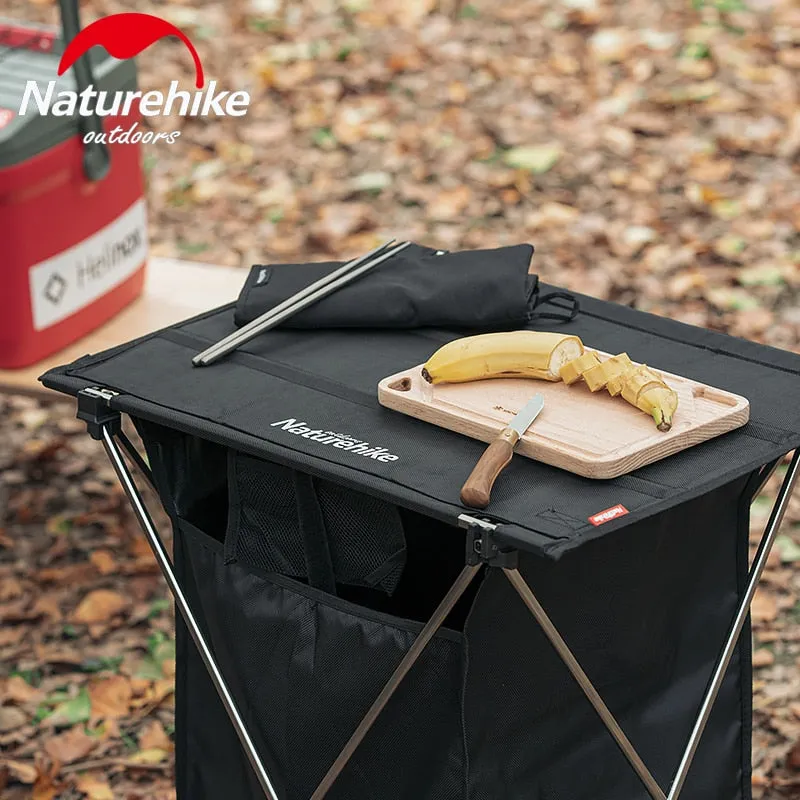 Naturehike Camping Foldable Table With Storage Box 1.2kg Stitchable Desktop 2-in-1 Table 40L Box Portable Aluminum Alloy Support