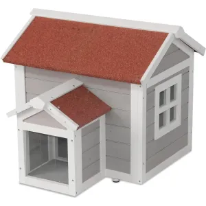 Outdoor Cat House with 2 Entry / Exits
