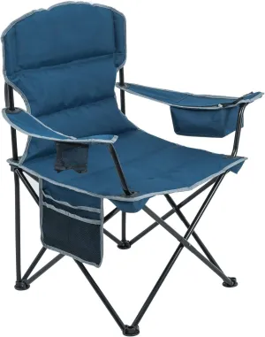 Oversized Camping Chairs Lawn Chairs Folding Heavy Duty 400lbs High Back Padded Quad Arm Chair for Outdoor Travel with Cup Holder Cooler Bag