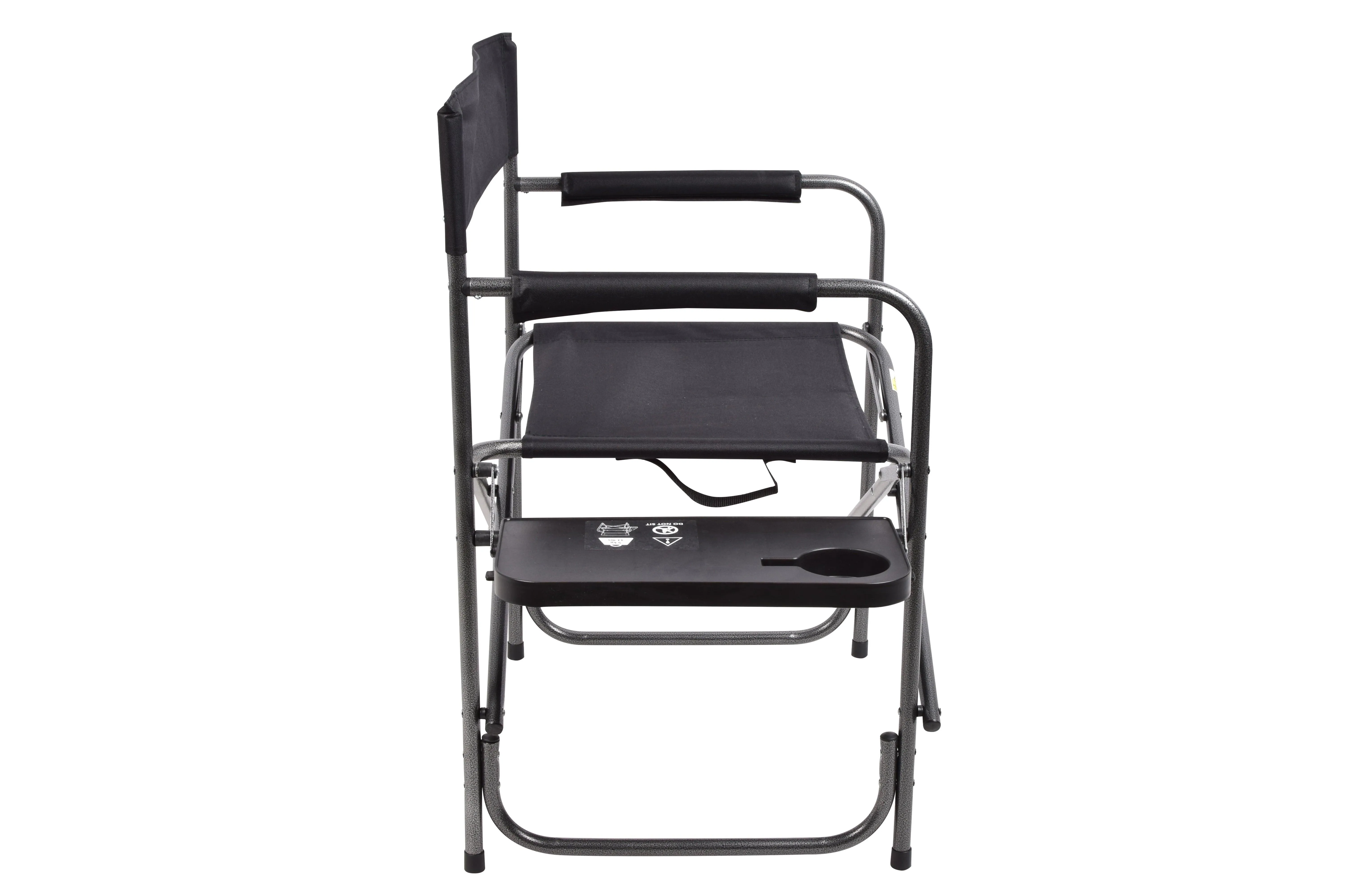 Ozark Trail WFC-95200 Director's Chair with Side Table, Black, Adult Size