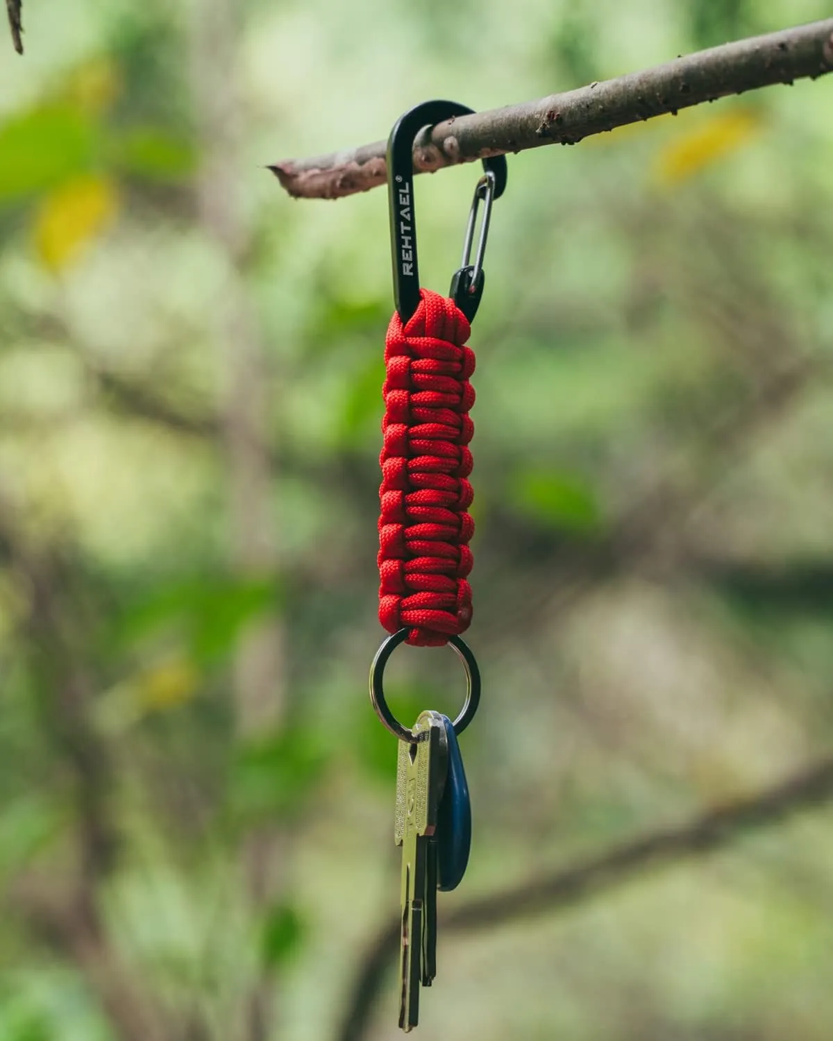 Paracord Key Chain Lanyard Carabiner Braided Keychain w/Hook Clip for Car Keys/Backpack Camping/Hiking/Fishing, 2Pcs
