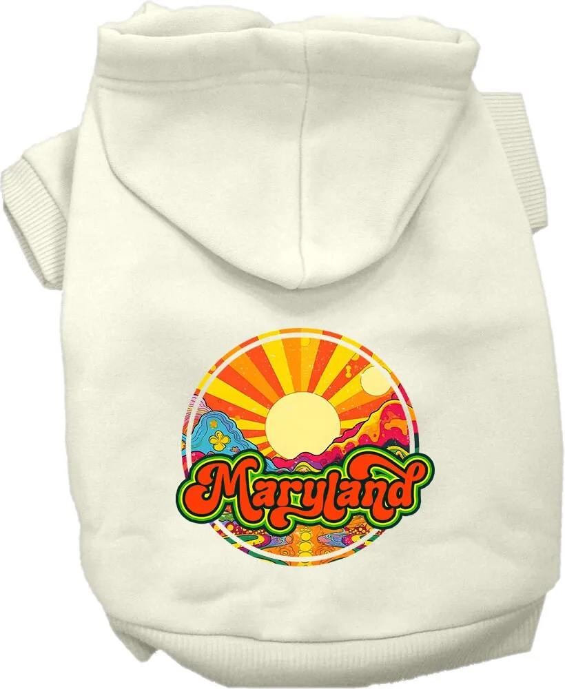 Pet Dog & Cat Screen Printed Hoodie for Small to Medium Pets (Sizes XS-XL), "Maryland Mellow Mountain"