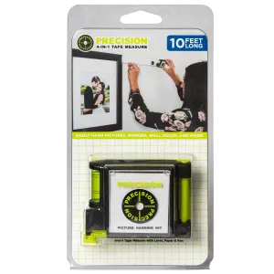 Precision 4-in-1 Tape Measure with Level, Paper & Pen