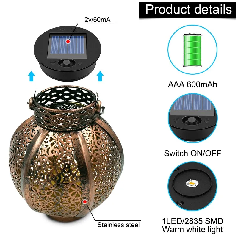 Retro Hollow Solar Lanterns: Unique Hanging Decor for Gazebos and Patios