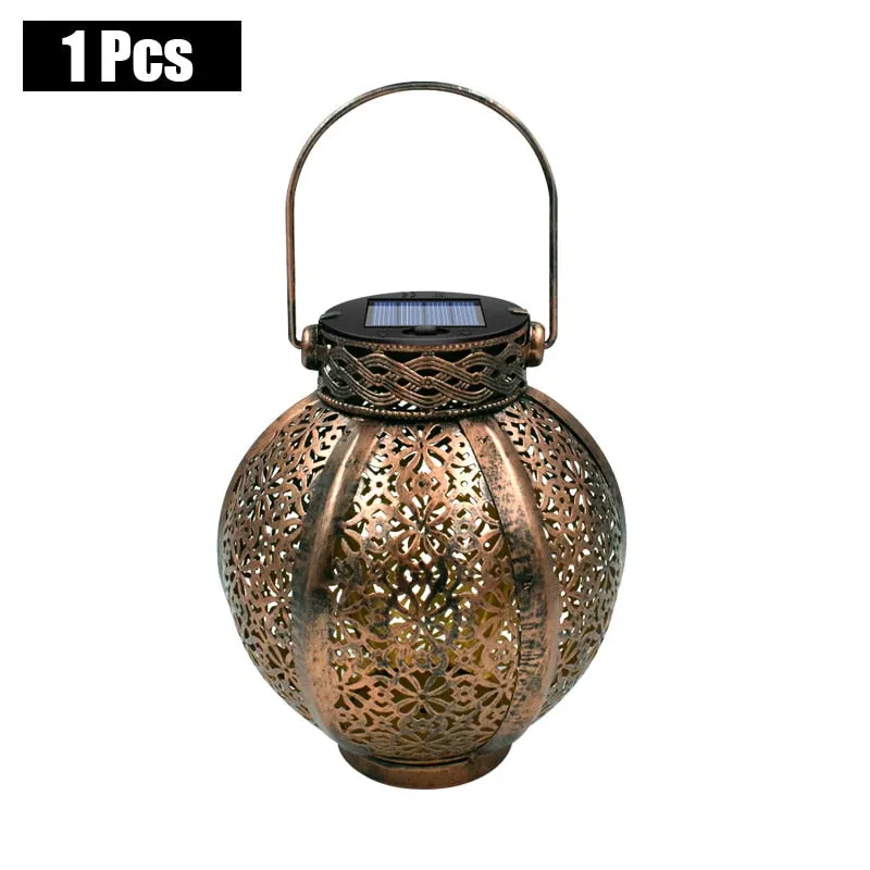 Retro Hollow Solar Lanterns: Unique Hanging Decor for Gazebos and Patios