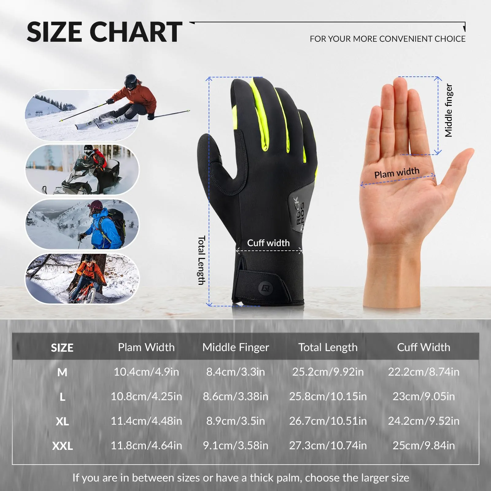 ROCKBROS Winter Gloves Thermal Cycling Gloves Non-slip Touch Screen Gloves
