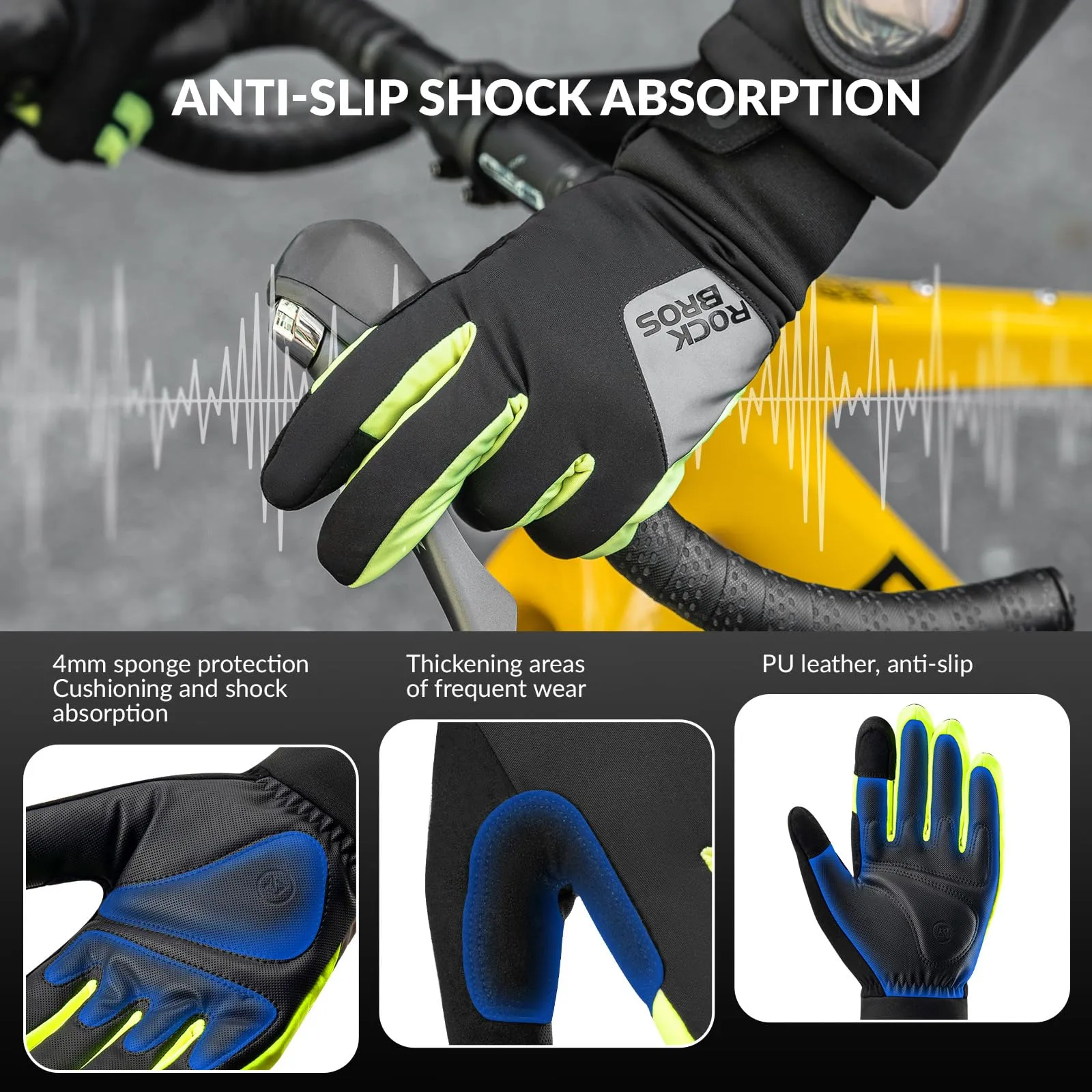 ROCKBROS Winter Gloves Thermal Cycling Gloves Non-slip Touch Screen Gloves