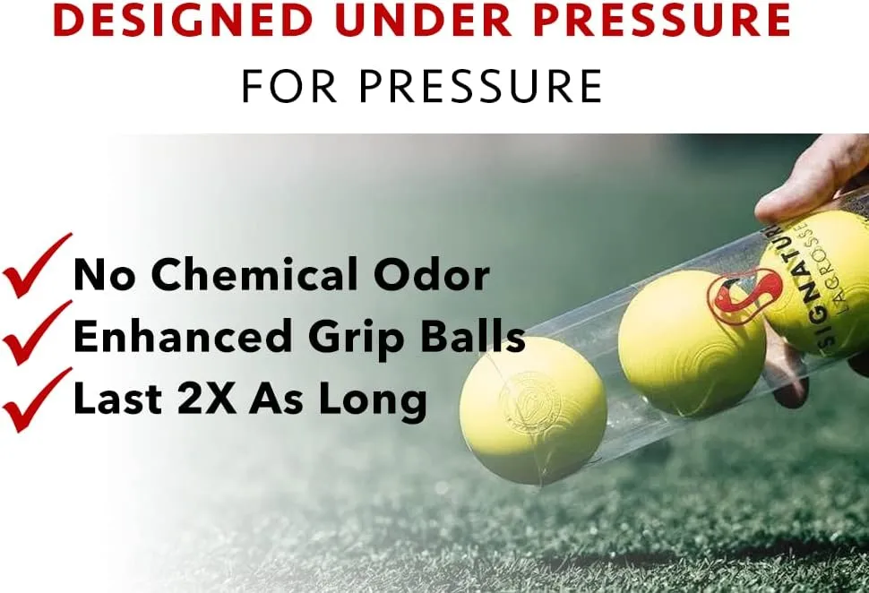 Signature Lacrosse Ball Set - Packs of 2, 4, 8, 12, and 120 - No Chemical Smell Massage Balls, Myofascial Release Tools, Back Roller, Muscle Knot Remover