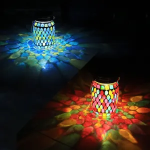 Solar Mosaic LED Waterproof Outdoor Hanging Lanterns