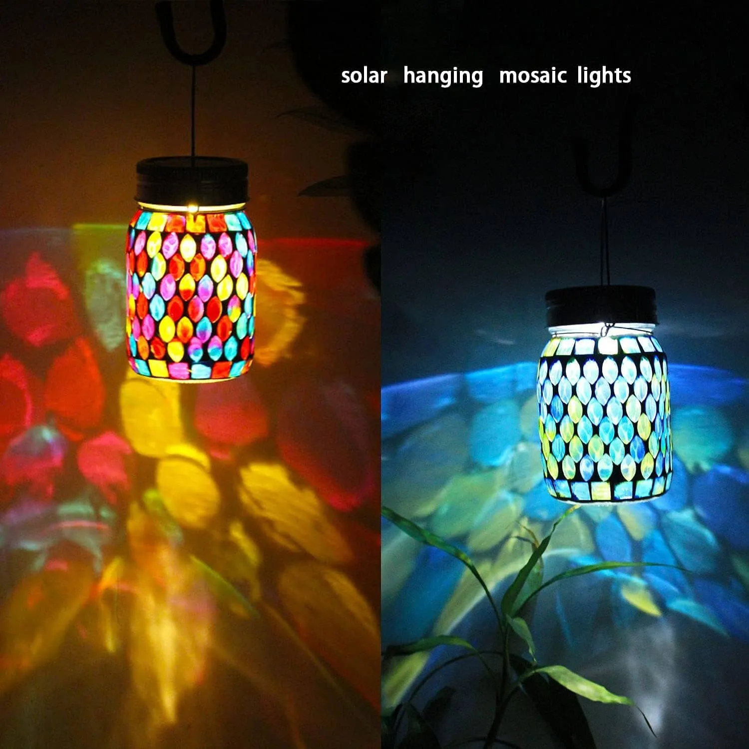 Solar Mosaic LED Waterproof Outdoor Hanging Lanterns