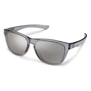 Suncloud Womens Transparent Grey Frame Silver Mirror Lens Topsail Polarized Sunglasses - 2032311WW554M