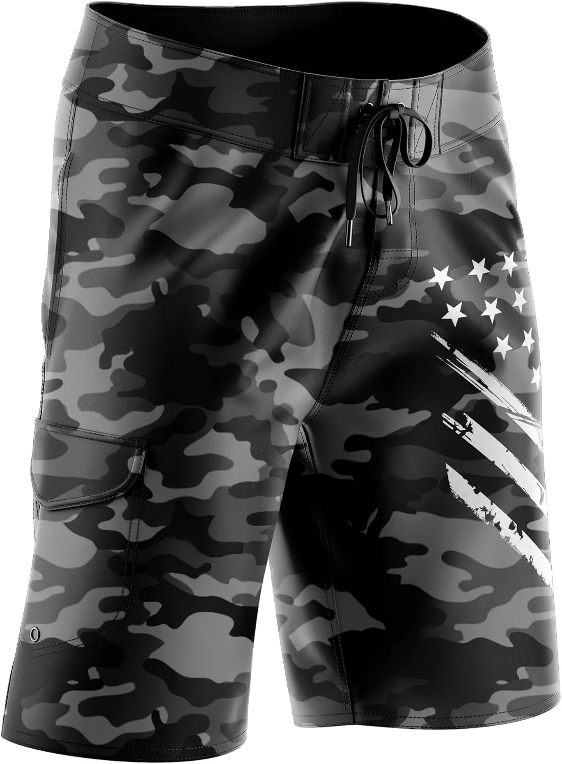 Tactical Pro Supply American Board Shorts - American Flag Board Shorts | Men's Swimwear, American Flag Swim Trunks w/Pockets