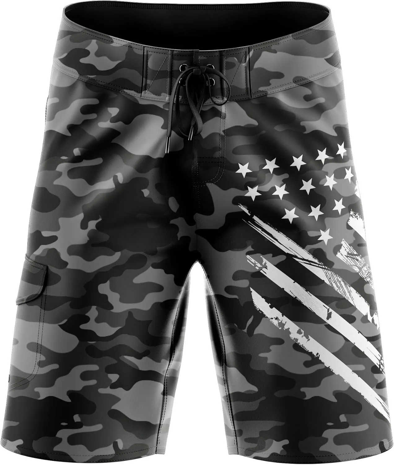 Tactical Pro Supply American Board Shorts - American Flag Board Shorts | Men's Swimwear, American Flag Swim Trunks w/Pockets