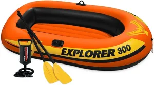 TEmkin 3Person Fishing Boat Inflatable Boat Group Kayak with Oar and Air Pump