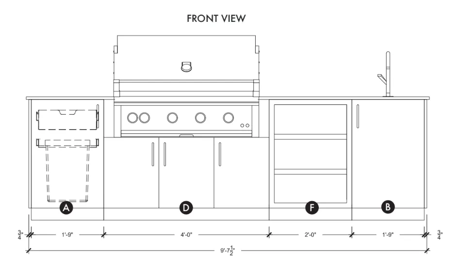 Urban Bonfire Mist 42 Outdoor Kitchen