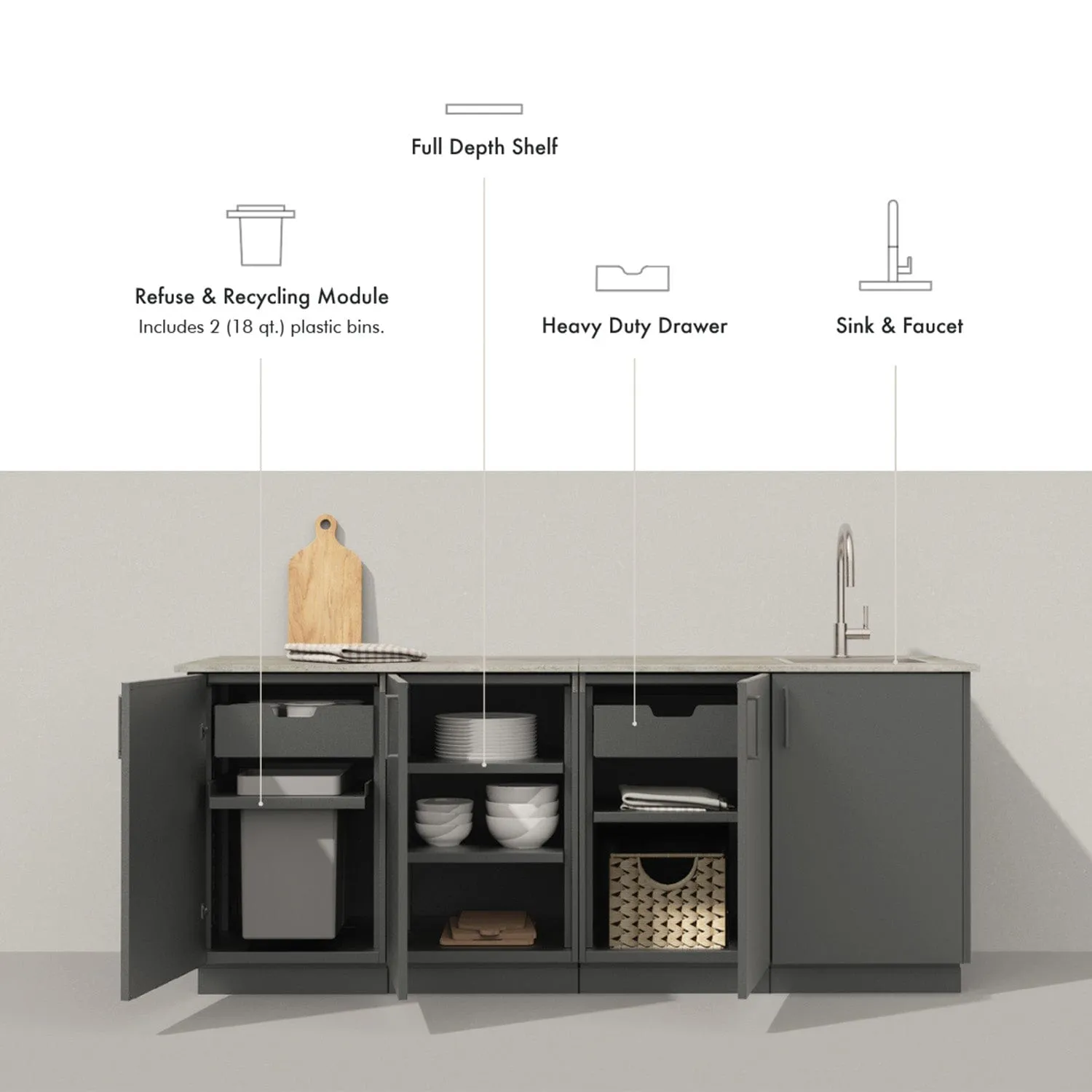 Urban Bonfire Mist 42 Outdoor Kitchen