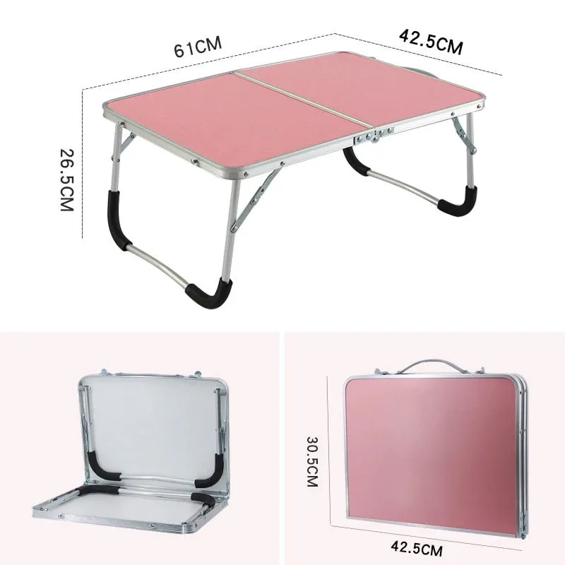 VILEAD Portable Folding Picnic Table Aluminum Ultralight Waterproof Foldable Hiking Camping Self Driving Travel 61*42*27 cm