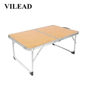 VILEAD Portable Folding Picnic Table Aluminum Ultralight Waterproof Foldable Hiking Camping Self Driving Travel 61*42*27 cm