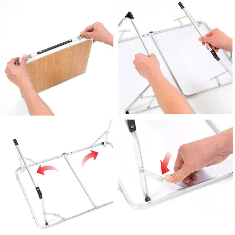 VILEAD Portable Folding Picnic Table Aluminum Ultralight Waterproof Foldable Hiking Camping Self Driving Travel 61*42*27 cm