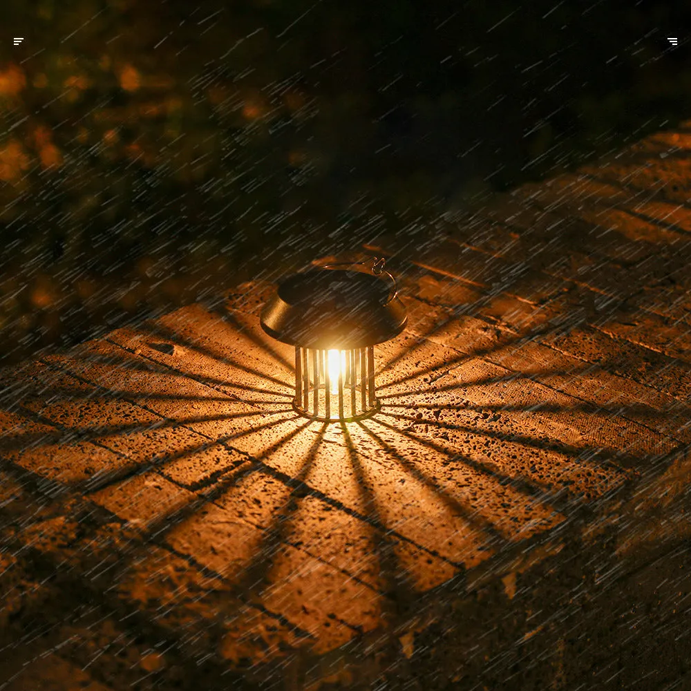 Vintage Solar Powered Tungsten Filament Lantern
