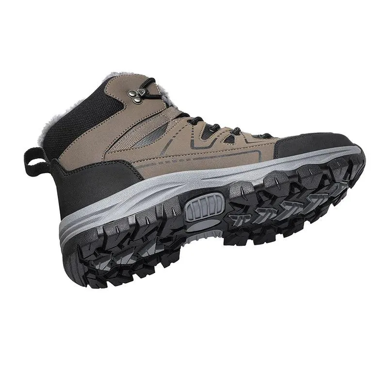 Winter Hiking Boots for Men – Warm Plush Non-Slip Ankle Boots