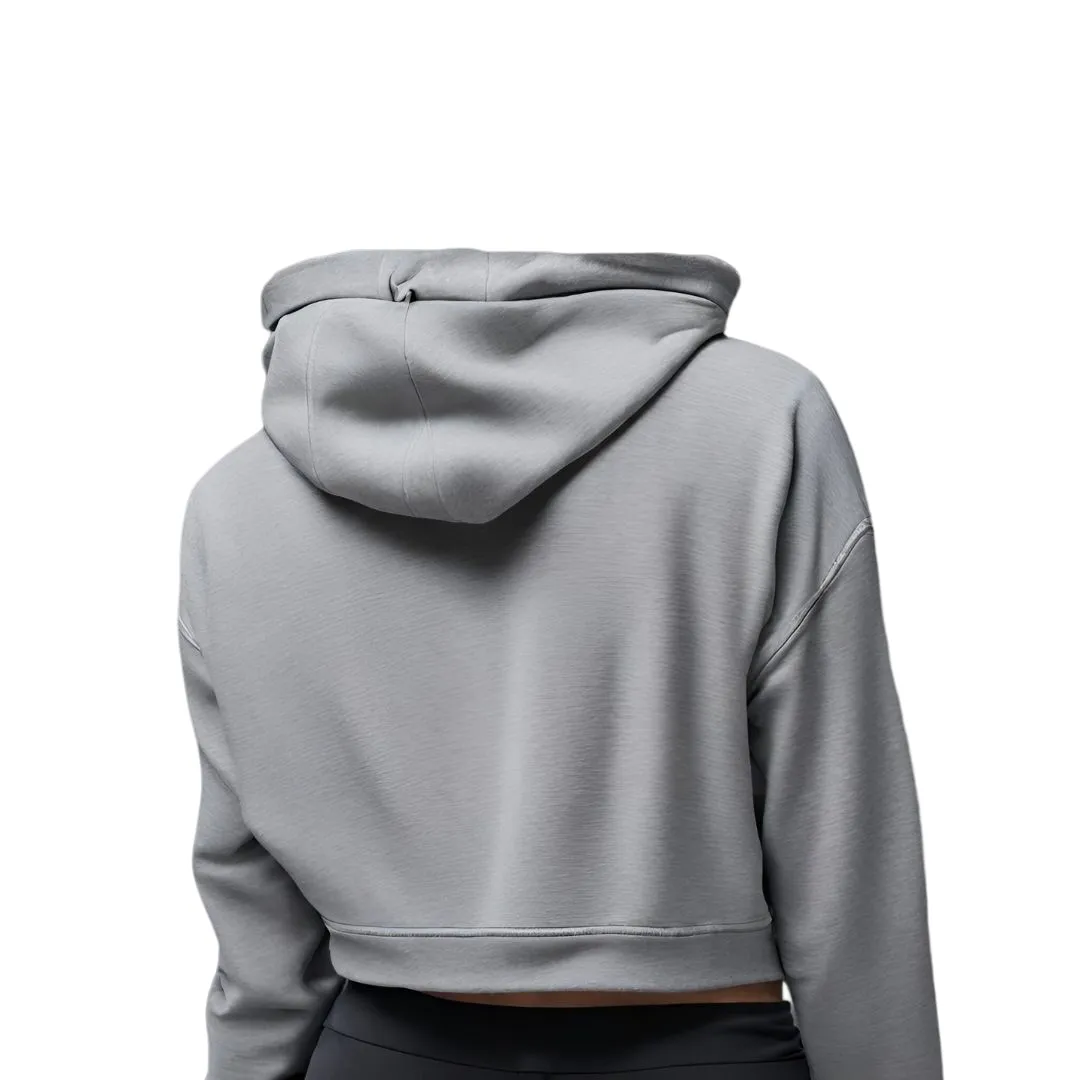 Women Crop Hoodies for Winter Grey Solid