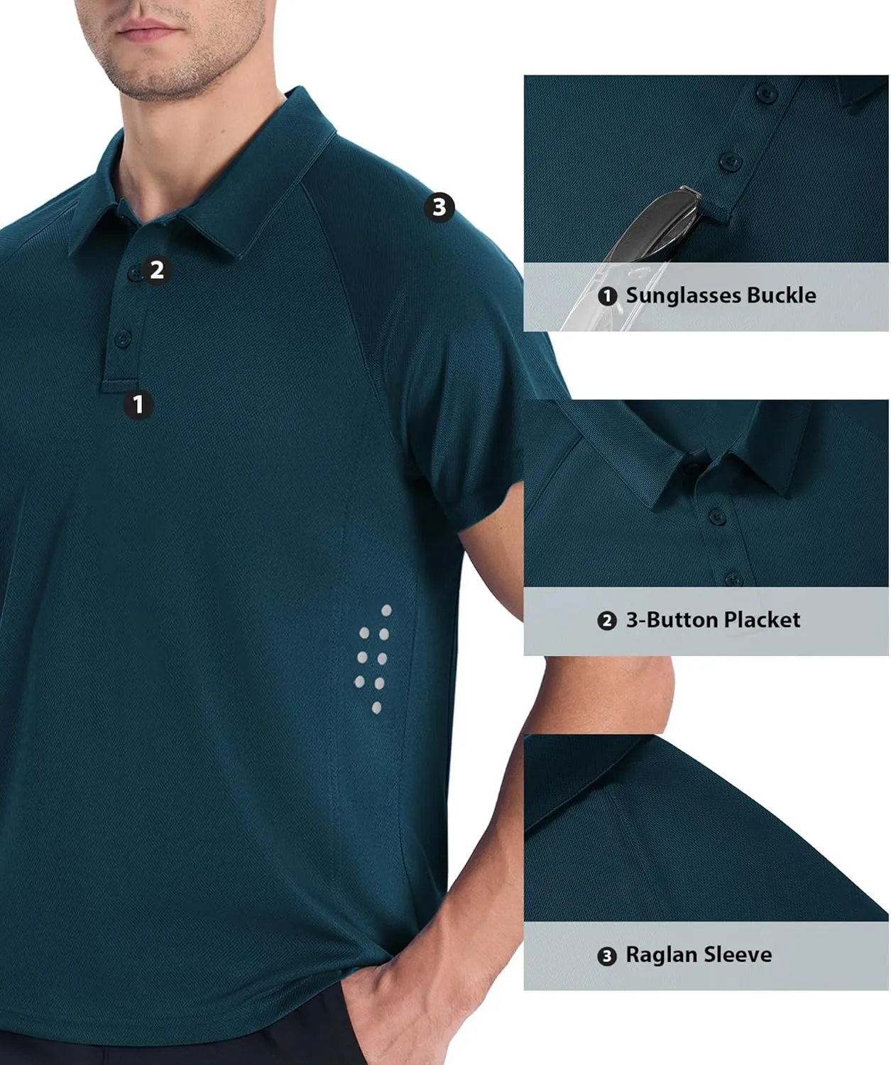 ZITY Mens Athletic Polo Shirts Performance Short Sleeve T-Shirts Golf Sports Hiking Polos