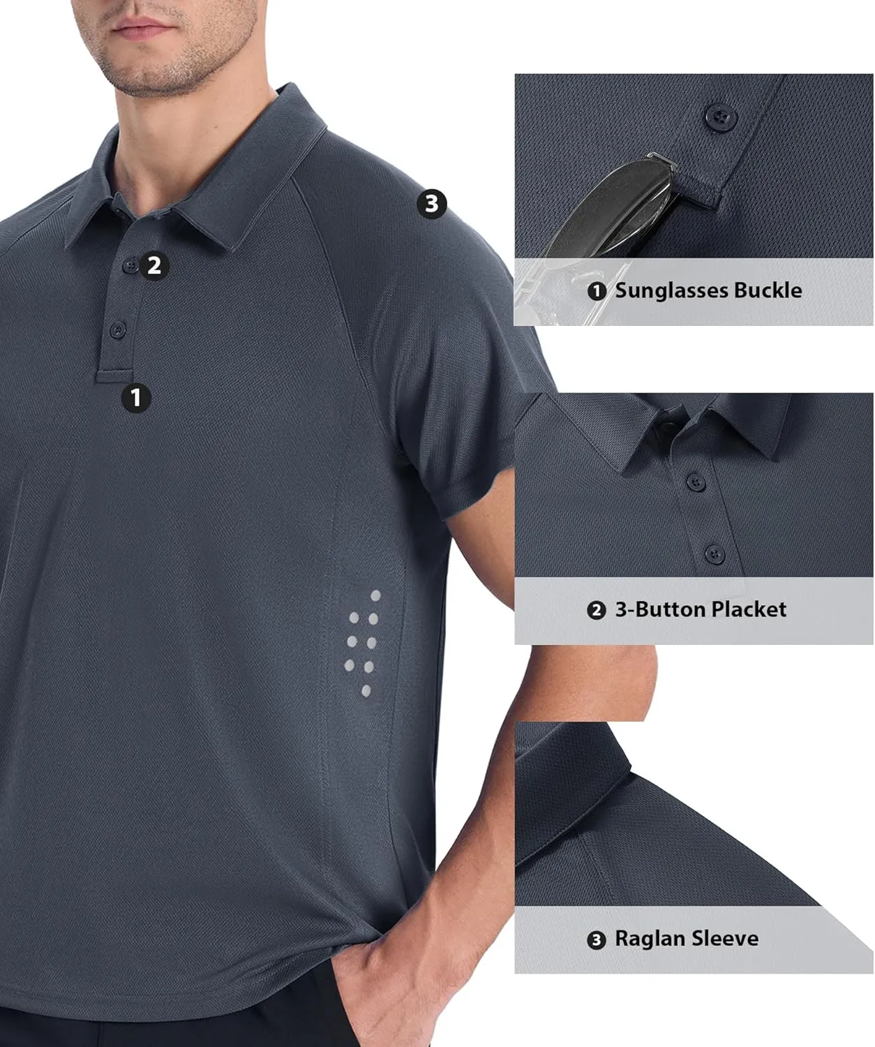 ZITY Mens Athletic Polo Shirts Performance Short Sleeve T-Shirts Golf Sports Hiking Polos