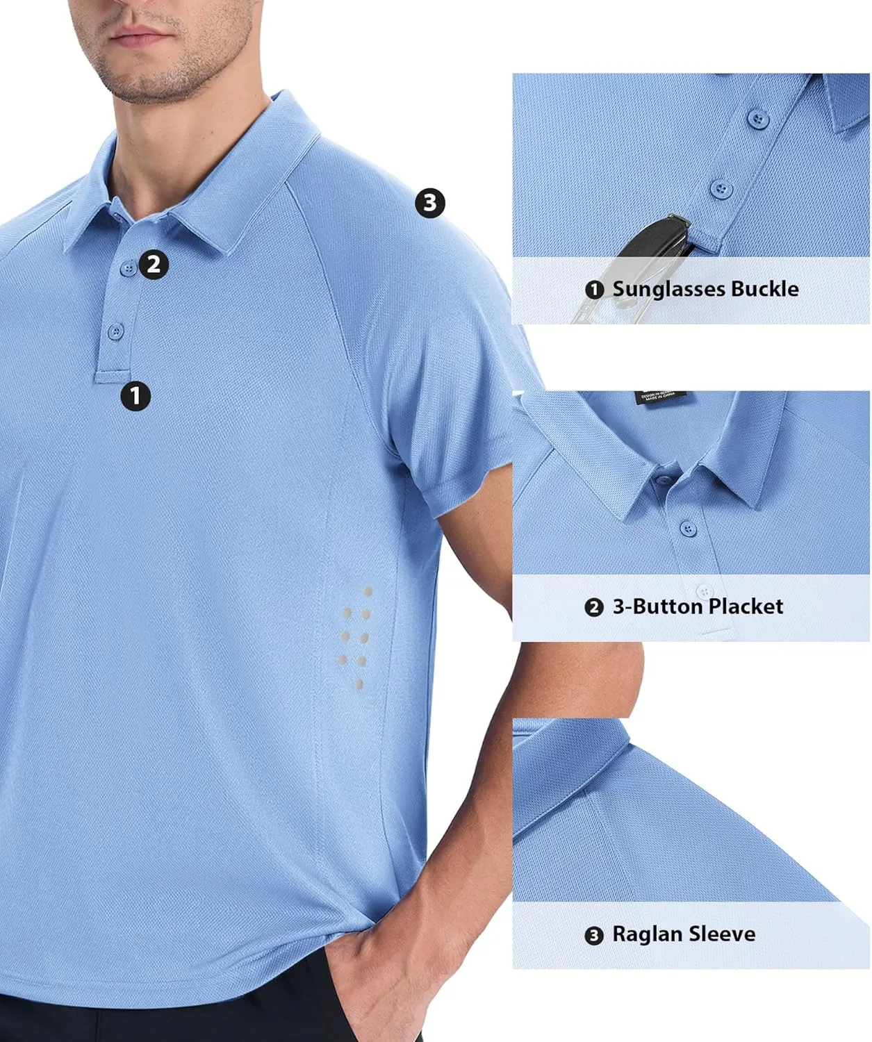 ZITY Mens Athletic Polo Shirts Performance Short Sleeve T-Shirts Golf Sports Hiking Polos