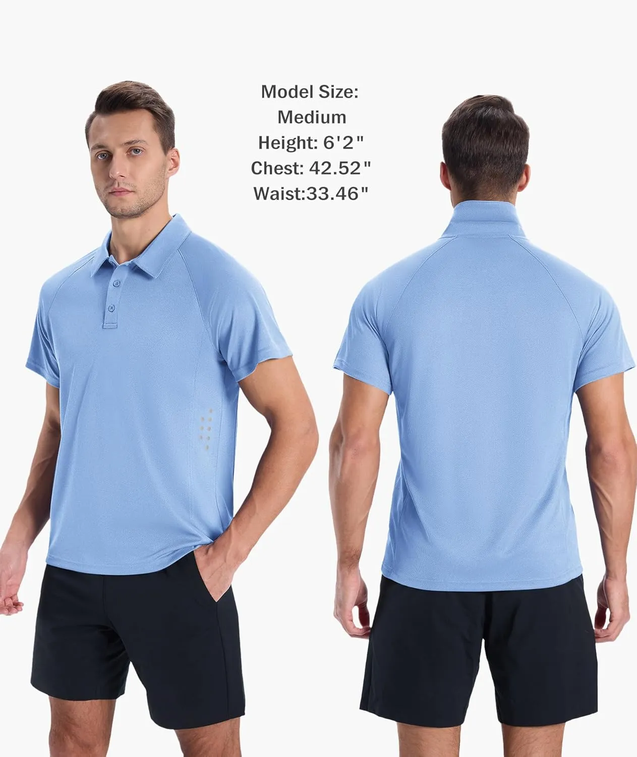 ZITY Mens Athletic Polo Shirts Performance Short Sleeve T-Shirts Golf Sports Hiking Polos